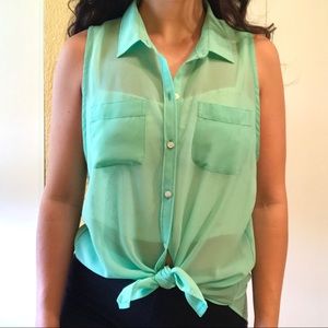 Hollister Sheer Button Up Tank